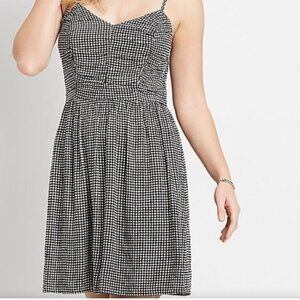 Maurices Gingham Black & White Mini Preppy Comfy Everyday Summer Dress Size S
